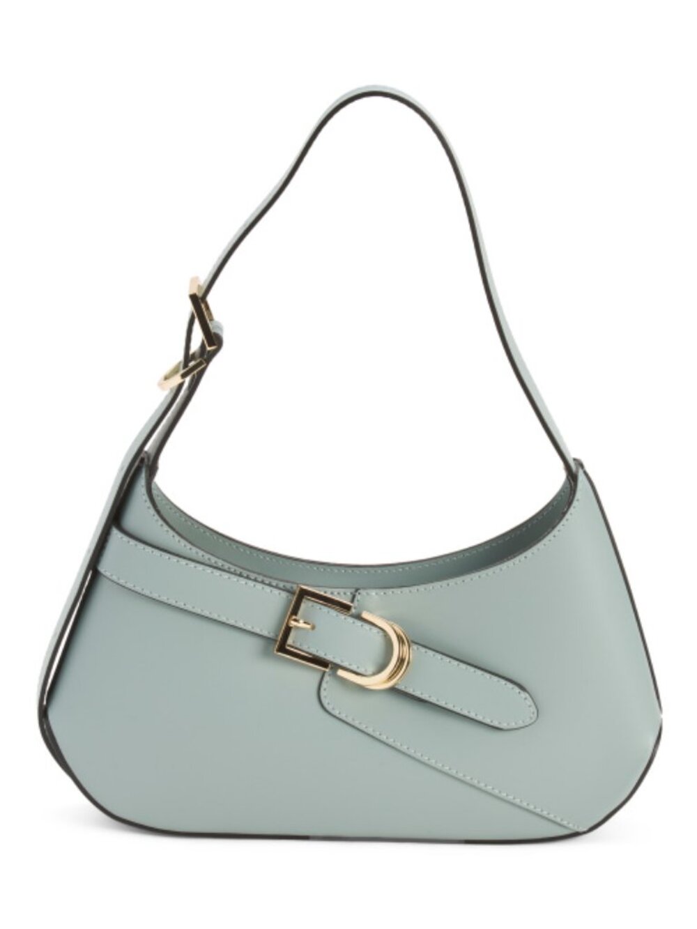 CHEVAL Made In Italy Leather Asymmetrical Buckle Shoulder Bag